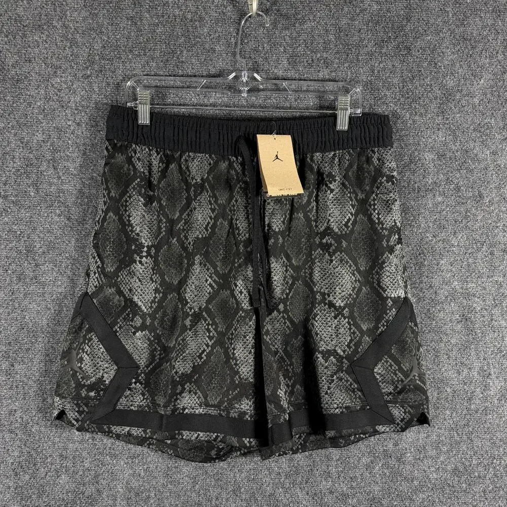 Jordan Dri-FIT Basketball Shorts Mens L Black Snakeskin Print HF9907-010 NWT
